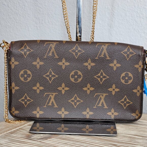 Louis Vuitton Monogram Pochette Felicie Chain Wallet Fuschia - Picture 2 of 11